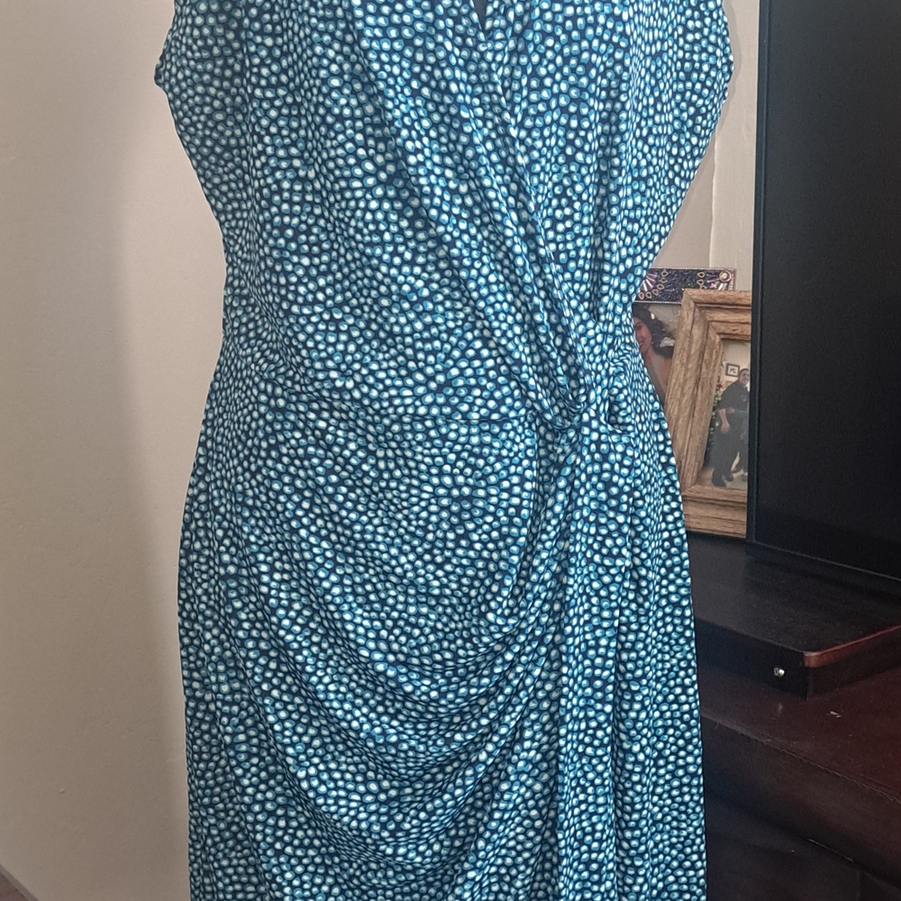 Amazon Essentials Blue and White Patterned Top